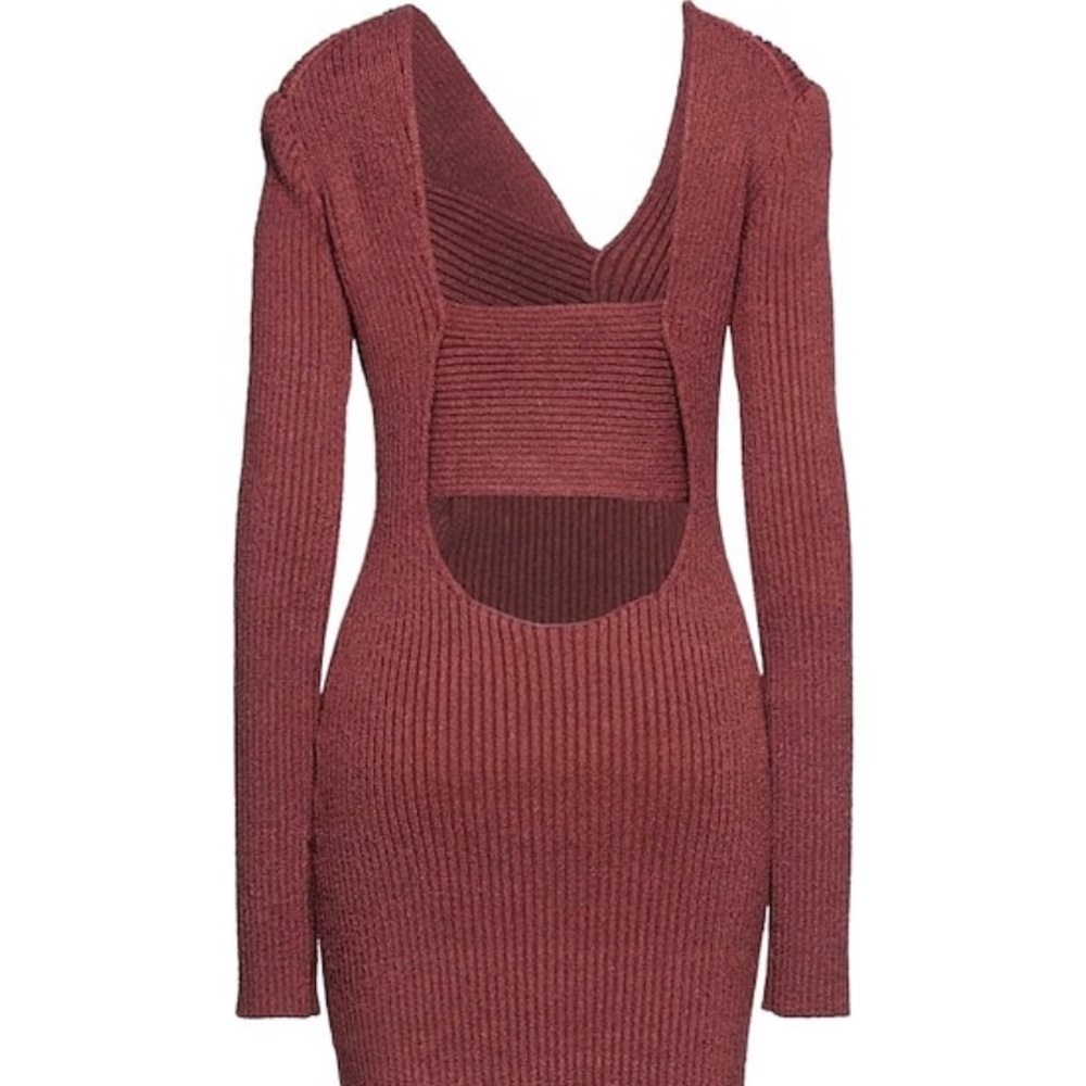 Bottega Veneta V-Neck Twist Knit Sweater Dress Women’s New - Picture 2 of 7